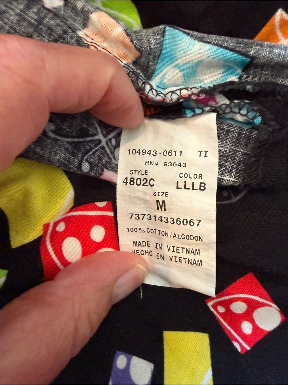 Women’s Black Scrub topwith Colorful Dice Print - Unbranded - Picture 5 of 5